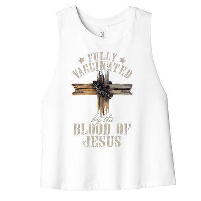 Christian Jesus Lover Fully Vaccinated By The Blood Of Jesus 1 Women's Racerback Cropped Tank