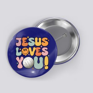 Christiangift Jesus Loves You Volleyball Lover Meaningful Gift Button