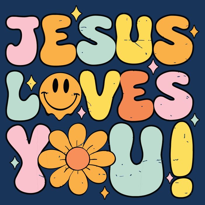 Christian Jesus Loves You Groovy Cute Vintage Vintage Sweatshirt