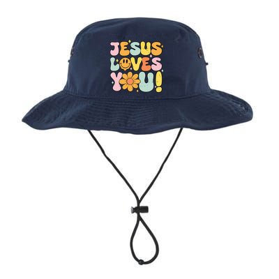 Christian Jesus Loves You Groovy Cute Vintage Vintage Bucket Hat