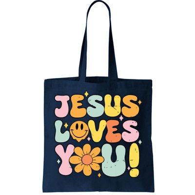 Christian Jesus Loves You Groovy Cute Vintage Vintage Tote Bag