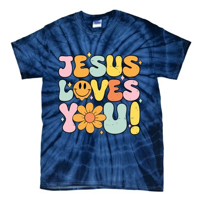 Christian Jesus Loves You Groovy Cute Vintage Vintage Tie-Dye T-Shirt