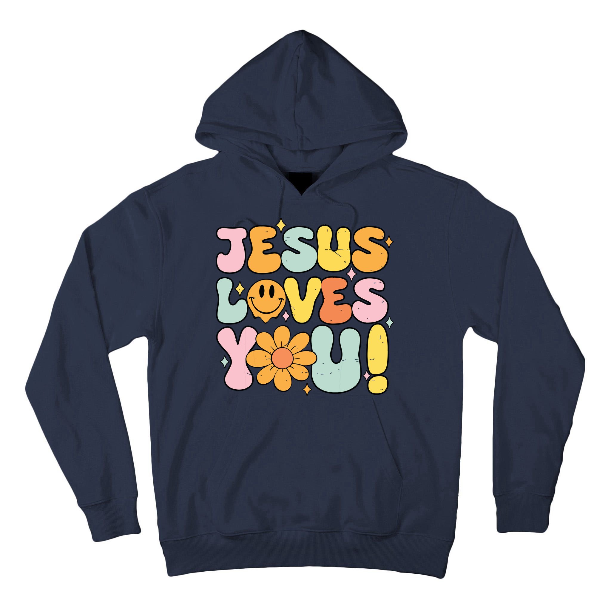 Christian Jesus Loves You Groovy Cute Vintage Vintage Tall Hoodie