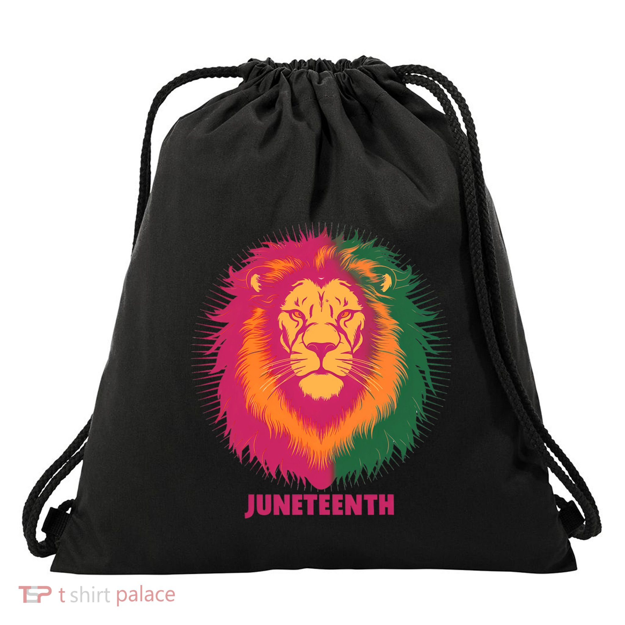 Celebrate Junenth Lion African American Freedom Day 1865 Great Gift Drawstring Bag