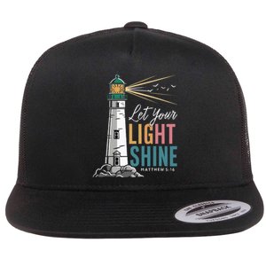 Christianity Jesus Lighthouselet Your Light Shine Flat Bill Trucker Hat