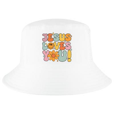 Christian Jesus Loves You Groovy Girl Women Gift Cool Comfort Performance Bucket Hat