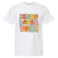 Christian Jesus Loves You Groovy Girl Women Gift Garment-Dyed Heavyweight T-Shirt