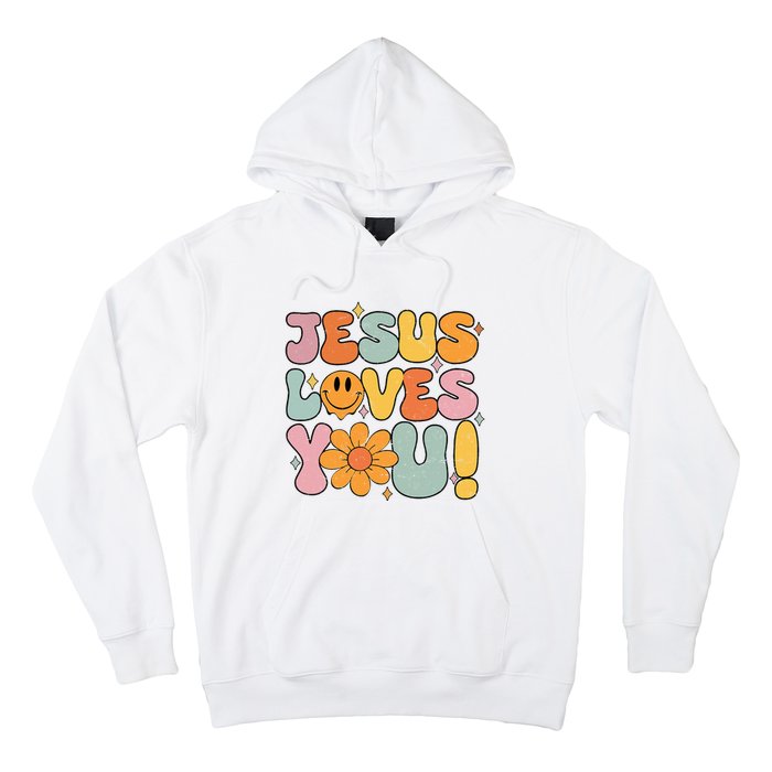 Christian Jesus Loves You Groovy Girl Women Gift Hoodie