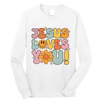 Christian Jesus Loves You Groovy Girl Women Gift Long Sleeve Shirt