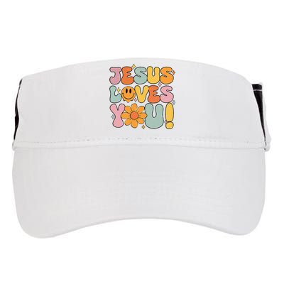 Christian Jesus Loves You Groovy Girl Women Gift Adult Drive Performance Visor