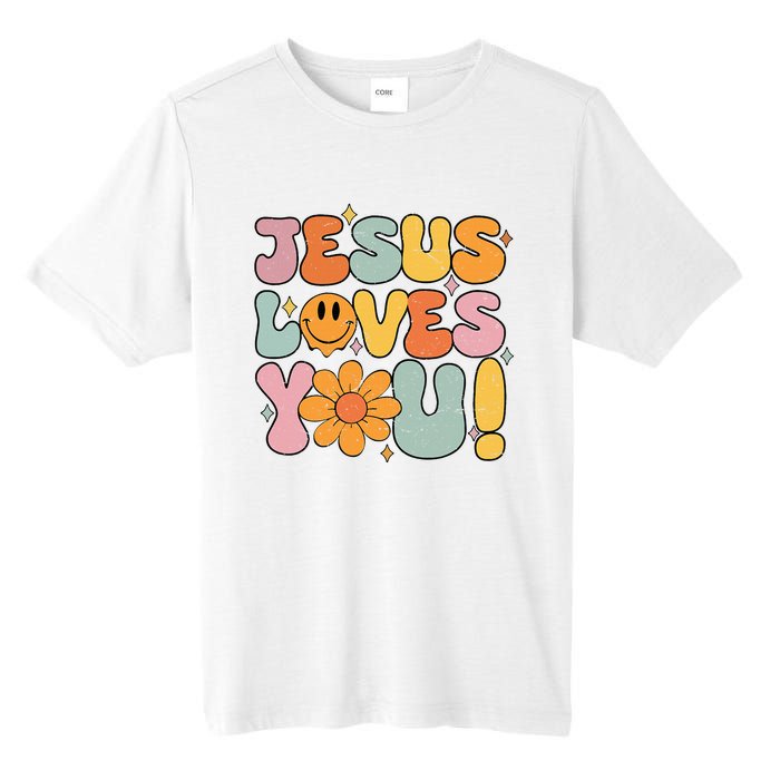 Christian Jesus Loves You Groovy Girl Women Gift Tall Fusion ChromaSoft Performance T-Shirt