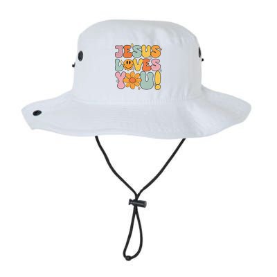 Christian Jesus Loves You Groovy Girl Women Gift Legacy Cool Fit Booney Bucket Hat