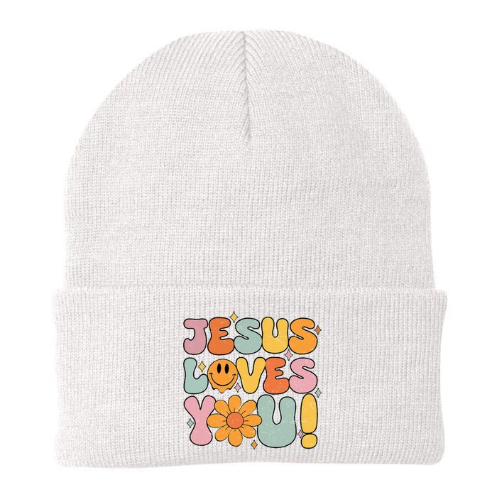 Christian Jesus Loves You Groovy Girl Women Gift Knit Cap Winter Beanie