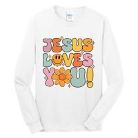 Christian Jesus Loves You Groovy Girl Women Gift Tall Long Sleeve T-Shirt