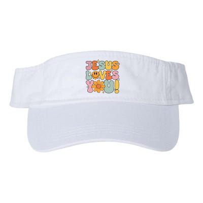 Christian Jesus Loves You Groovy Girl Women Gift Valucap Bio-Washed Visor