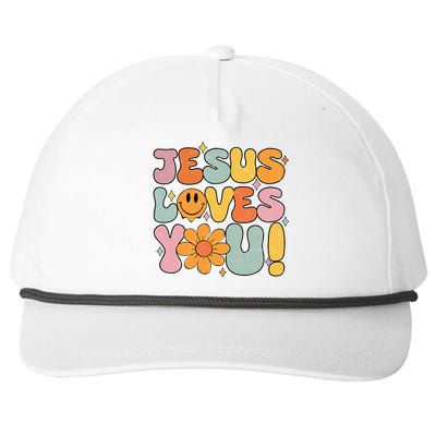 Christian Jesus Loves You Groovy Girl Women Gift Snapback Five-Panel Rope Hat