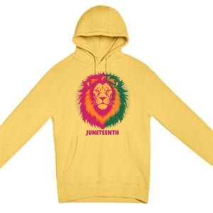 Celebrate Junenth Lion African American Freedom Day 1865 Gift Premium Pullover Hoodie