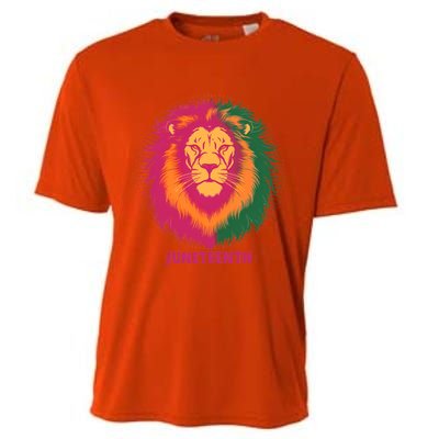 Celebrate Junenth Lion African American Freedom Day 1865 Gift Cooling Performance Crew T-Shirt