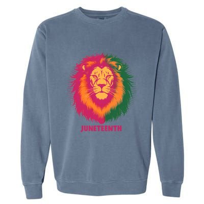 Celebrate Junenth Lion African American Freedom Day 1865 Gift Garment-Dyed Sweatshirt