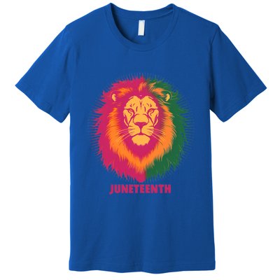 Celebrate Junenth Lion African American Freedom Day 1865 Gift Premium T-Shirt