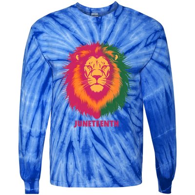 Celebrate Junenth Lion African American Freedom Day 1865 Gift Tie-Dye Long Sleeve Shirt