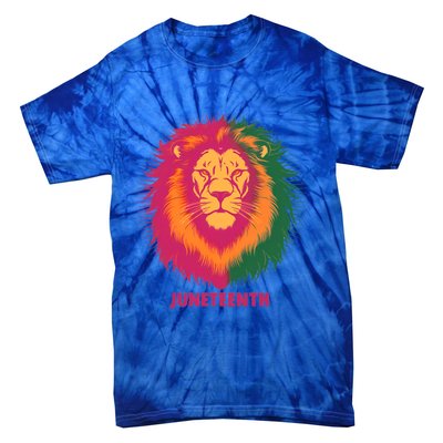 Celebrate Junenth Lion African American Freedom Day 1865 Gift Tie-Dye T-Shirt