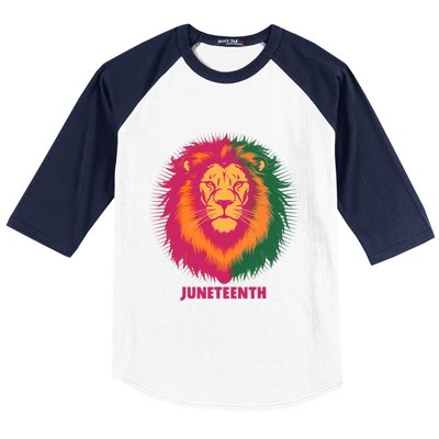 Celebrate Junenth Lion African American Freedom Day 1865 Gift Baseball Sleeve Shirt