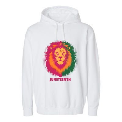 Celebrate Junenth Lion African American Freedom Day 1865 Gift Garment-Dyed Fleece Hoodie