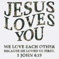 Camo Jesus Loves You White Christian God Son Brother Women's Crop Top Tee