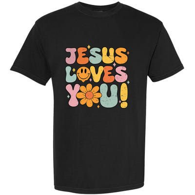 Christian Jesus Loves You Groovy Vintage Cute Garment-Dyed Heavyweight T-Shirt