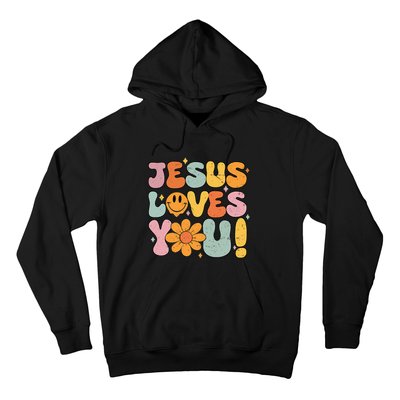 Christian Jesus Loves You Groovy Vintage Cute Hoodie