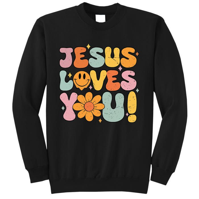 Christian Jesus Loves You Groovy Vintage Cute Sweatshirt