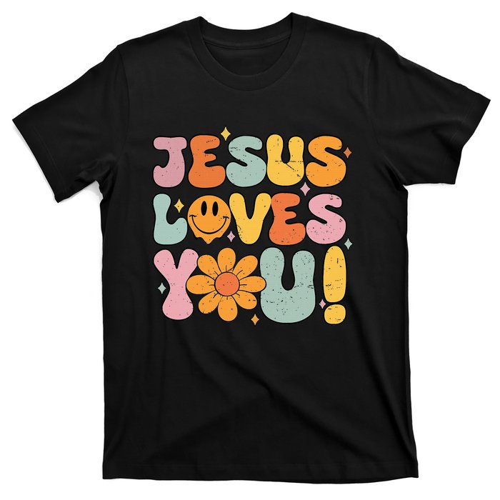 Christian Jesus Loves You Groovy Vintage Cute T-Shirt