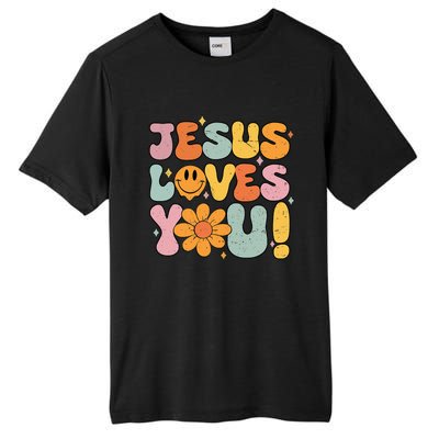 Christian Jesus Loves You Groovy Vintage Cute Tall Fusion ChromaSoft Performance T-Shirt