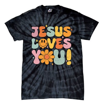 Christian Jesus Loves You Groovy Vintage Cute Tie-Dye T-Shirt