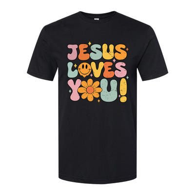 Christian Jesus Loves You Groovy Vintage Cute Softstyle CVC T-Shirt