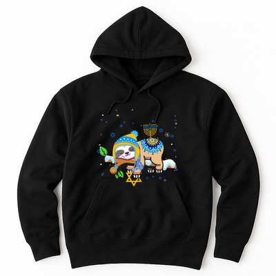 Cute Jewish Menorah Hanukkah Sloth Chanukah Hoodie