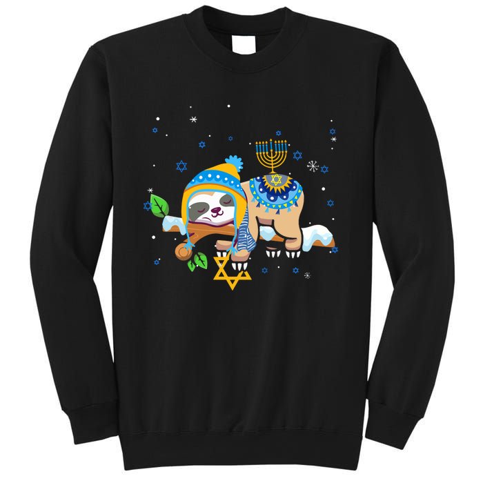 Cute Jewish Menorah Hanukkah Sloth Chanukah Sweatshirt