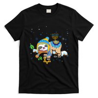 Cute Jewish Menorah Hanukkah Sloth Chanukah T-Shirt