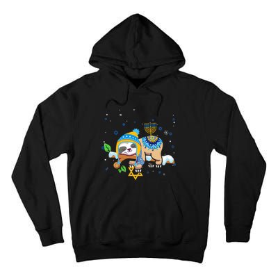 Cute Jewish Menorah Hanukkah Sloth Chanukah Tall Hoodie