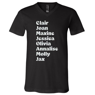 Clair Joan Maxine Jessica Olivia Annalise Molly Jax V-Neck T-Shirt