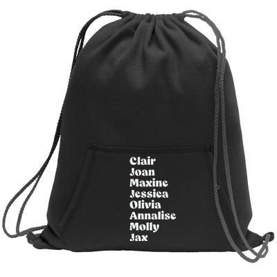 Clair Joan Maxine Jessica Olivia Annalise Molly Jax Sweatshirt Cinch Pack Bag