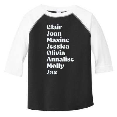 Clair Joan Maxine Jessica Olivia Annalise Molly Jax Toddler Fine Jersey T-Shirt