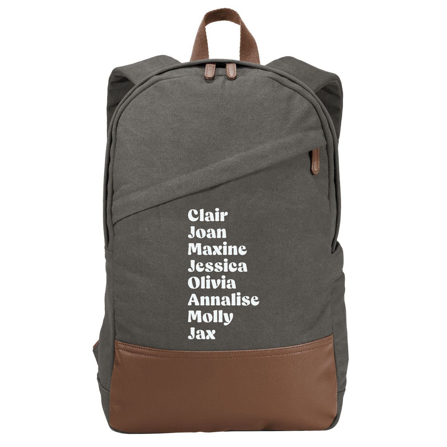 Clair Joan Maxine Jessica Olivia Annalise Molly Jax Cotton Canvas Backpack
