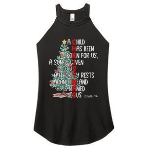 Christmas Jesus Mighty God Isaiah 9 6 Faith Christian Women’s Perfect Tri Rocker Tank