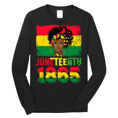 Celebrate Juneteenth Messy Bun Black Women 1865 Juneteenth Long Sleeve Shirt