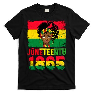 Celebrate Juneteenth Messy Bun Black Women 1865 Juneteenth T-Shirt