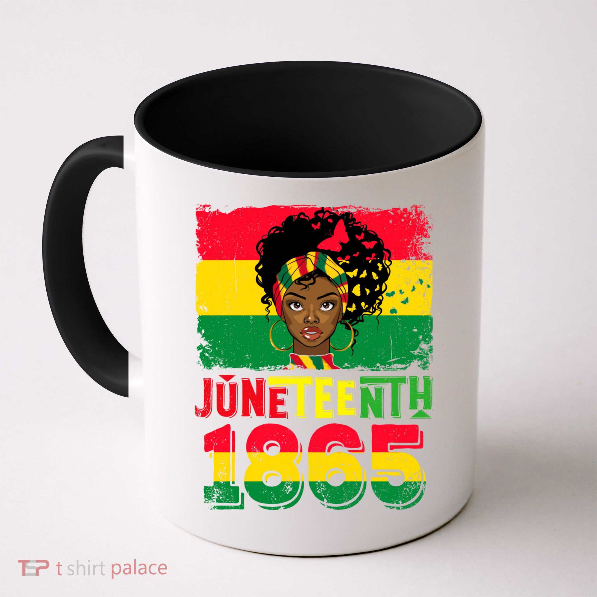 Celebrate Juneteenth Messy Bun Black Women 1865 Juneteenth Mug