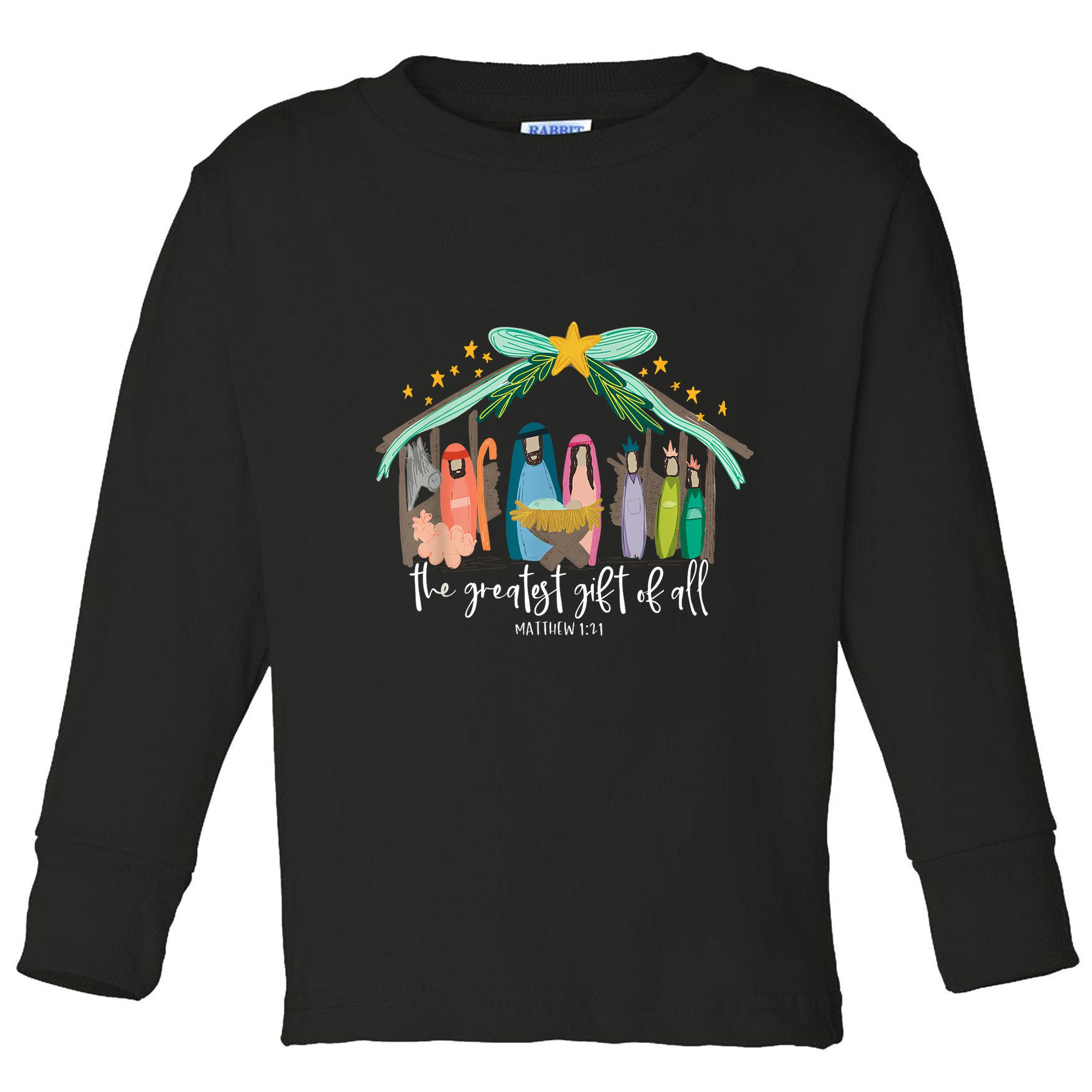 Christian Jesus Merry Christmas Xmas Holiday Pajamas Family Toddler Long Sleeve Shirt