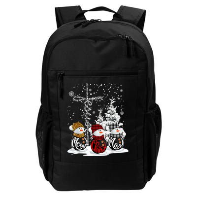 Cross Jesus Merry Christmas Snowman Funny Xmas For Christian Backpack